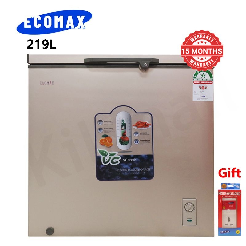 Ecomax Chest Freezer 219L With Free Fridge Guard Inside