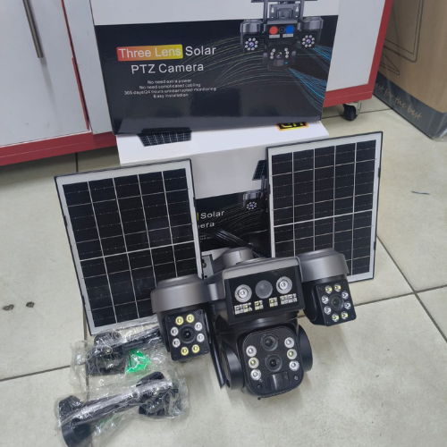 V380pro 4G Triple lens Dual pannel Security Solar cameras